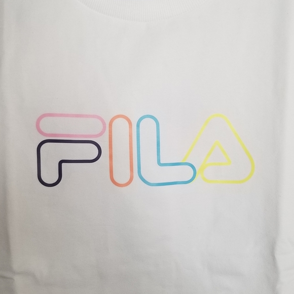 FILA Multicolor Logo Jersey White Shirt - Picture 5 of 6